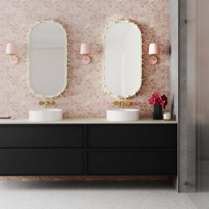 Bubbles Ivory Oval Wall Mirror (17"X31.5"-22.6"X42") - Large - Image 1