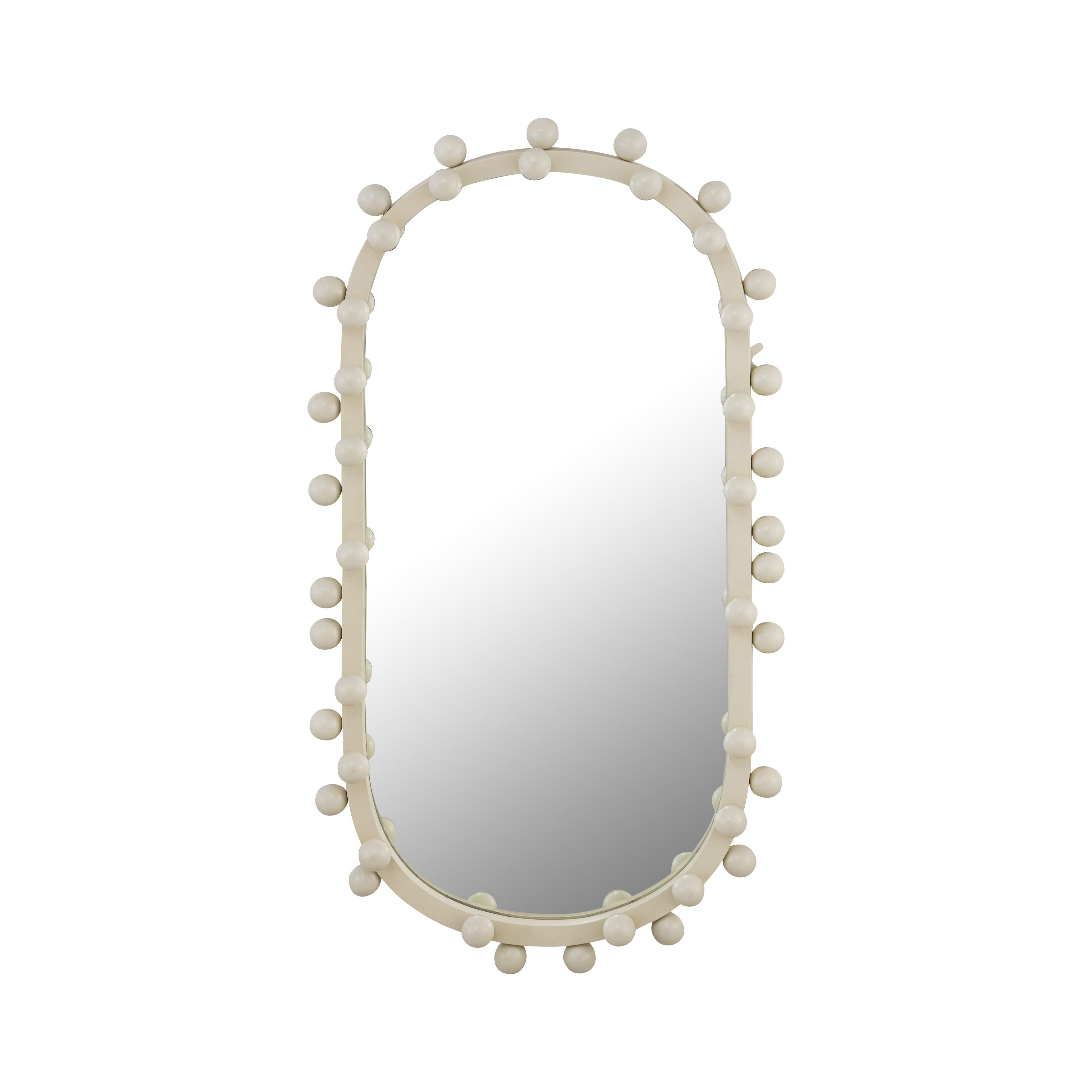 Bubbles Ivory Oval Wall Mirror (17