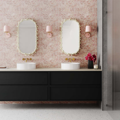 Bubbles Ivory Oval Wall Mirror (17"X31.5"-22.6"X42") - Small - Image 1