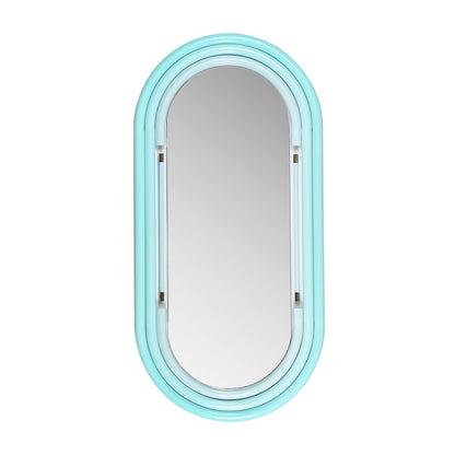 Neon Oval Wall Mirror (26"X50"-28"X58") - Blue / Large - Image 1
