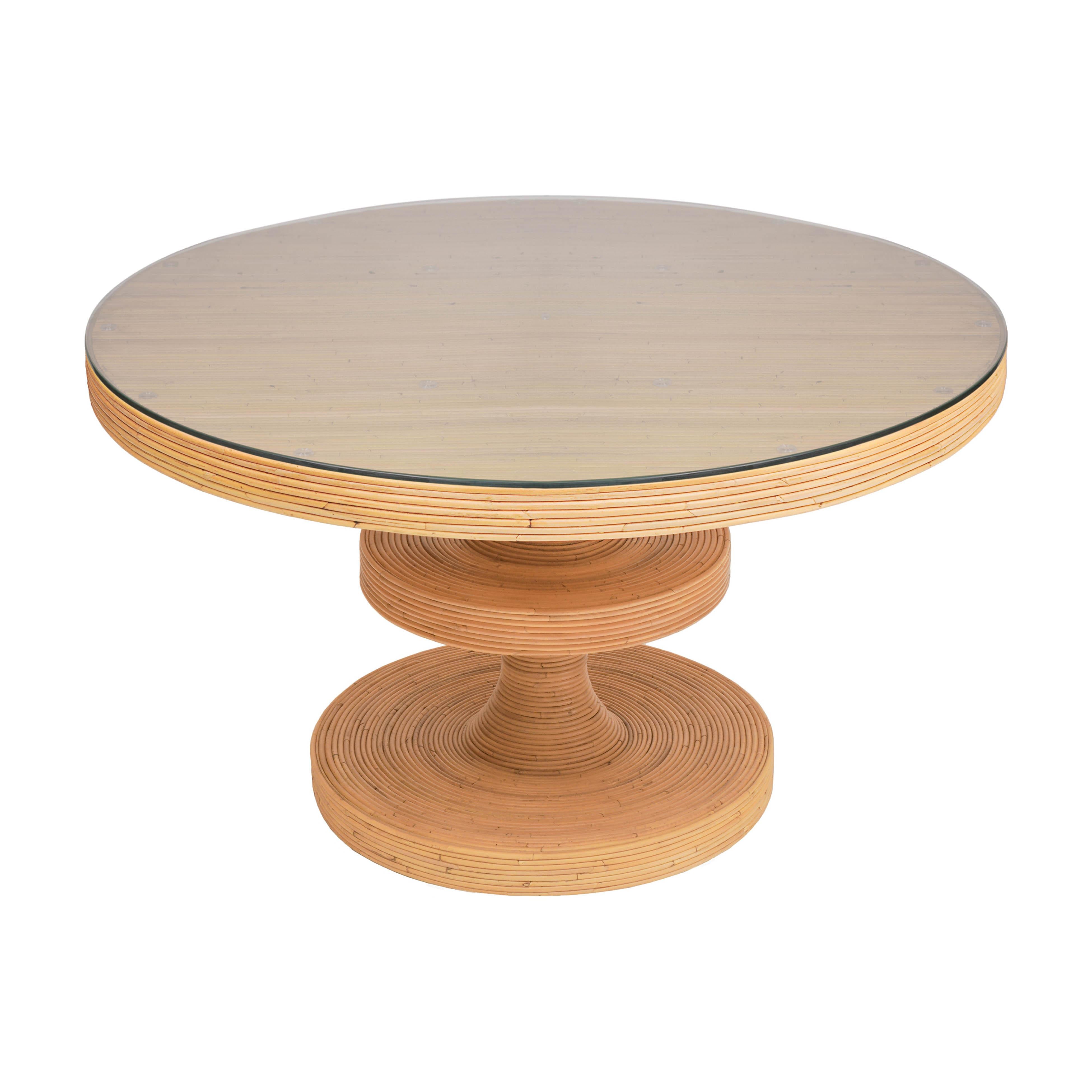 Round rattan dining table hot sale