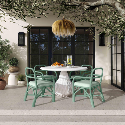 Ginny Rattan Dining Chair - Green - Image 1
