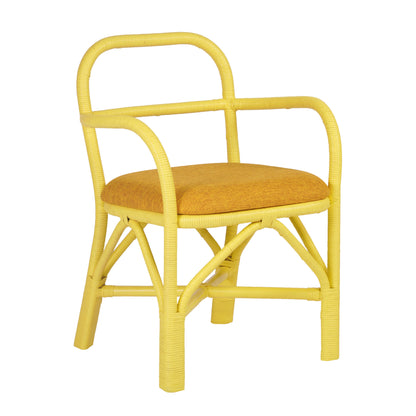 Ginny Rattan Dining Chair - Yellow - Image 1
