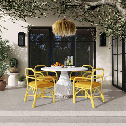 Ginny Rattan Dining Chair - Yellow - Image 1
