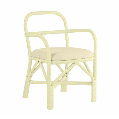 Ginny Rattan Dining Chair - Cream - Image 1