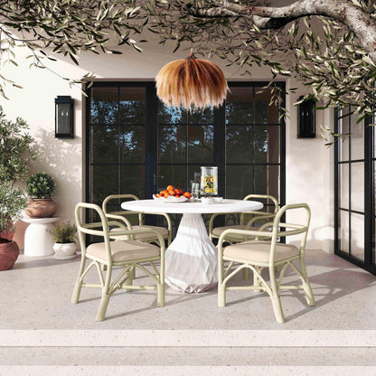 Ginny Rattan Dining Chair - Cream - Image 1