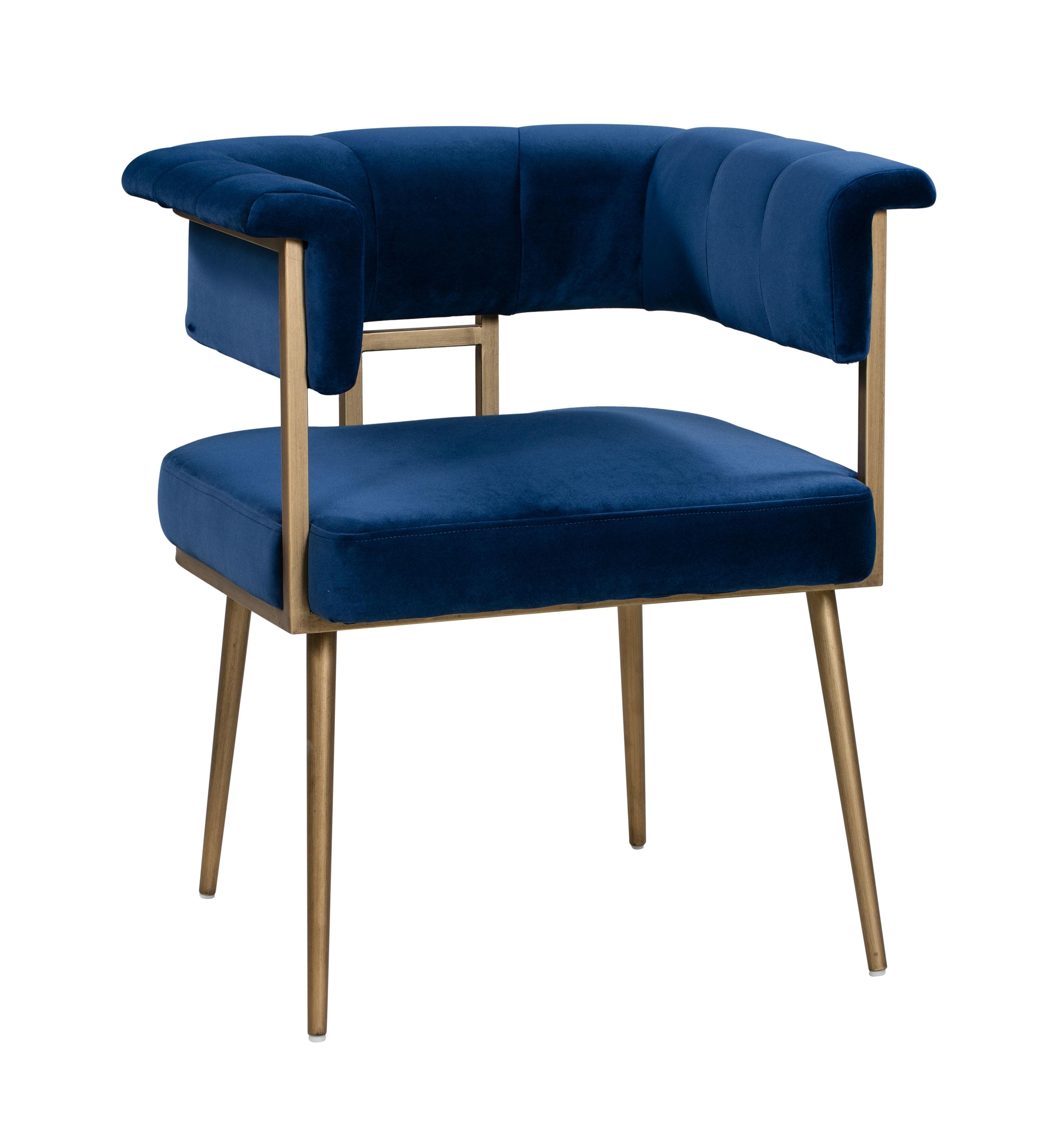 Velvet and best sale brass dining chair