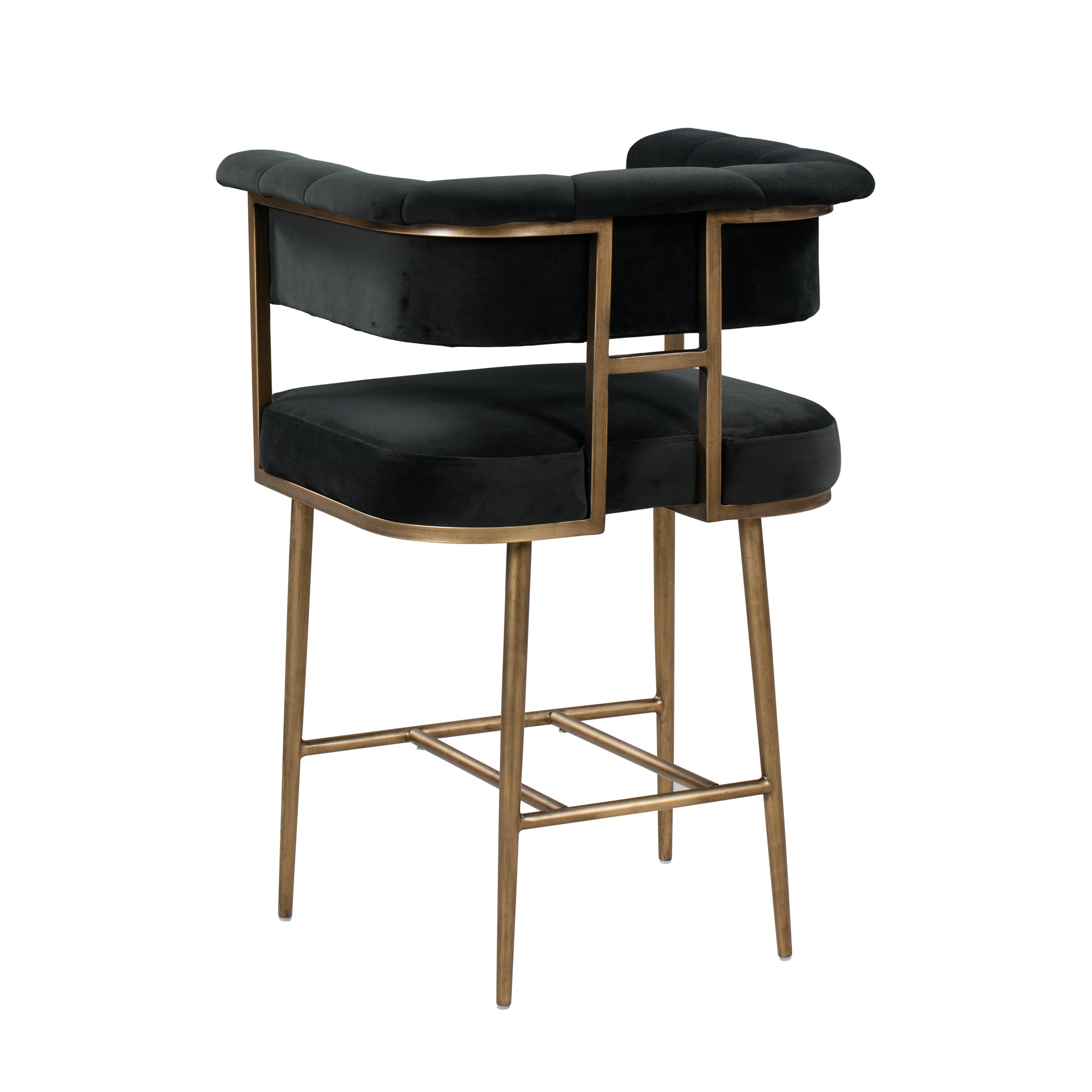 Astrid Velvet Stool TOV Furniture