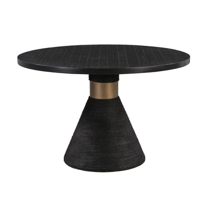 Rishi 48" Rope Round Dining Table - Black - Image 1