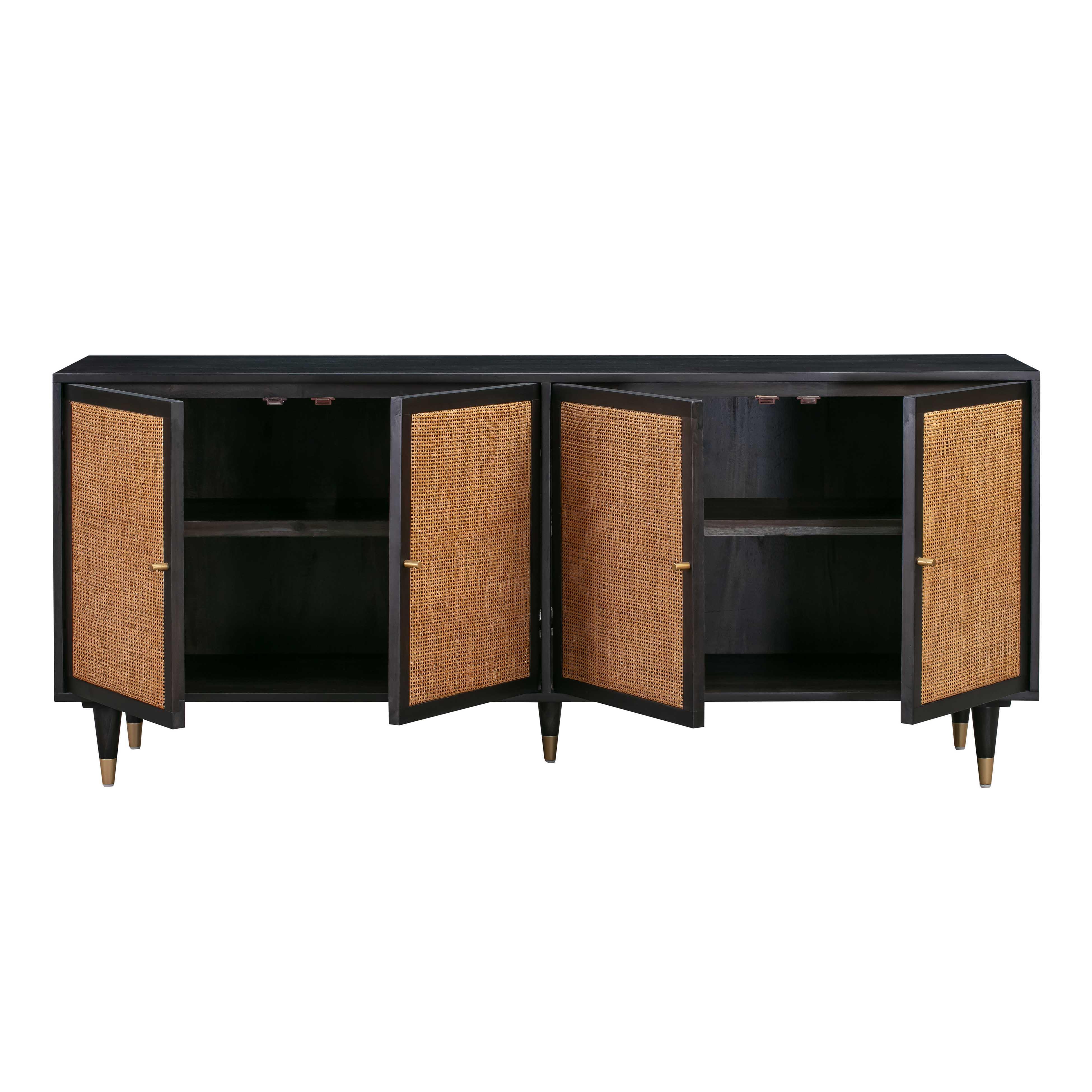 Black and deals cane sideboard