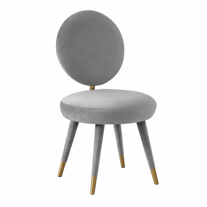 Kylie Performance Velvet Dining Chair - Light Grey - Image 1