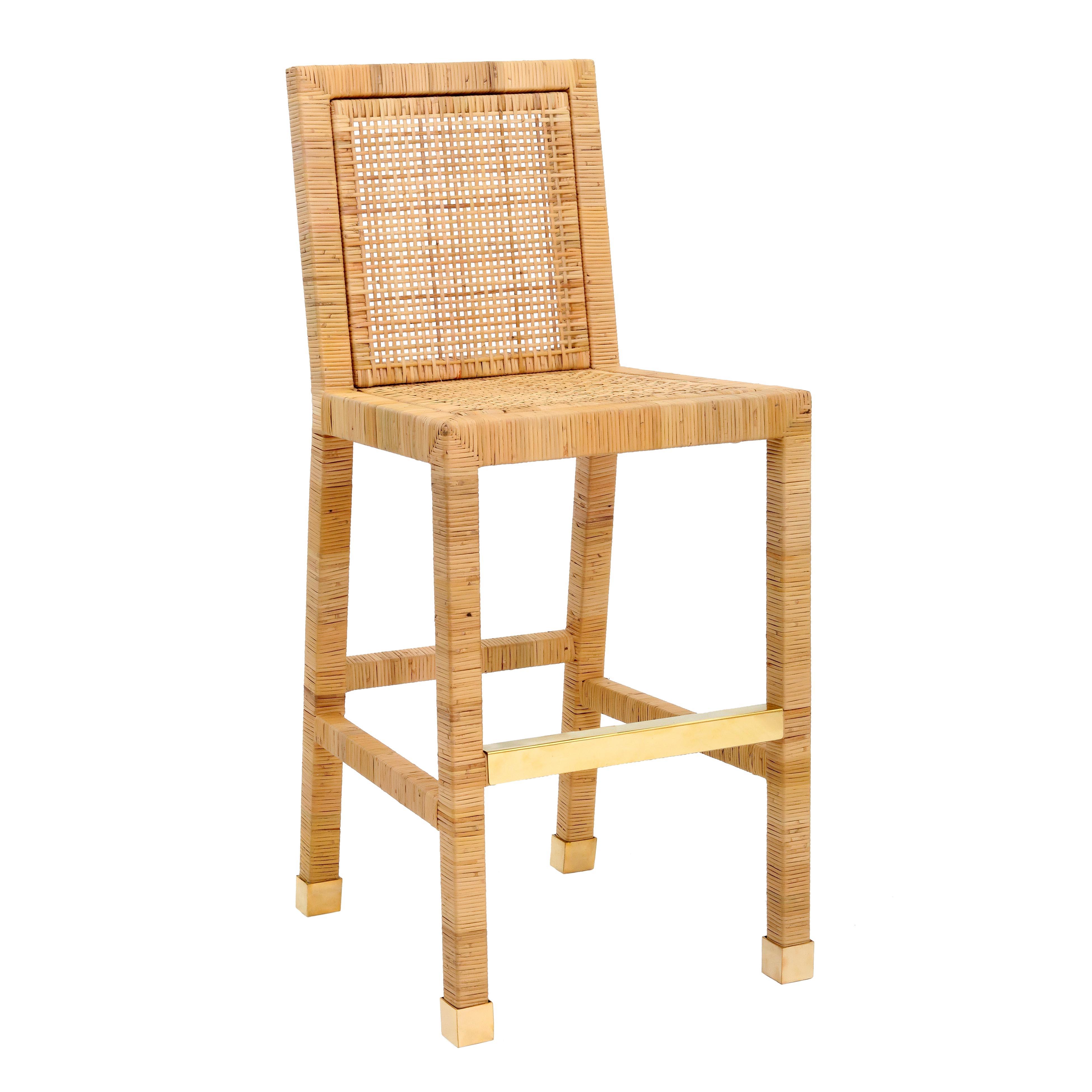 Wicker woven counter discount stool