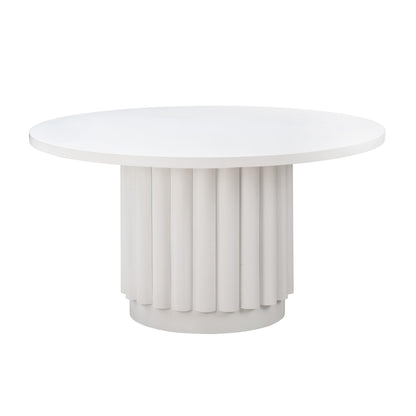 Kali 55" White Round Dining Table - Default Title - Image 2