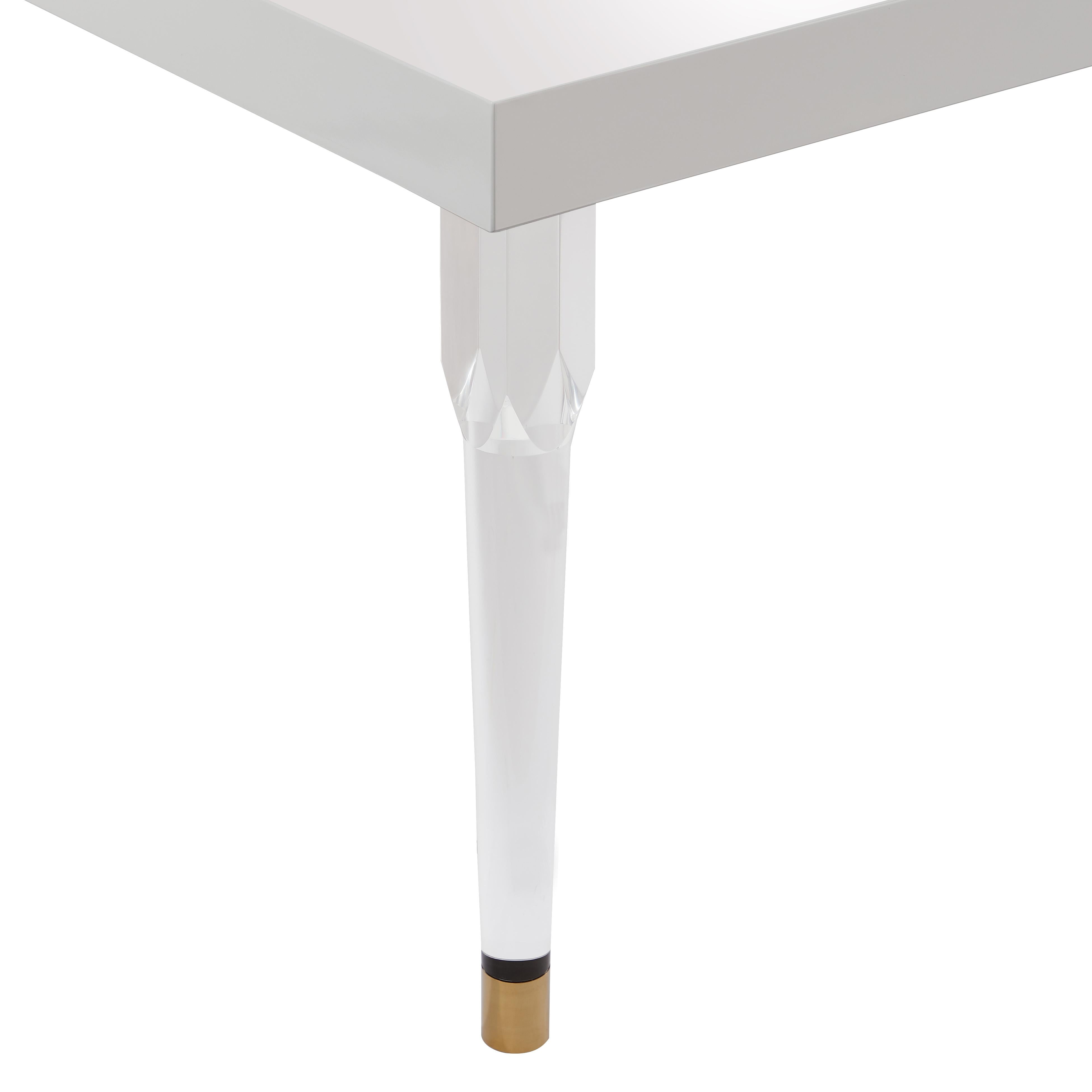 White acrylic deals dining table