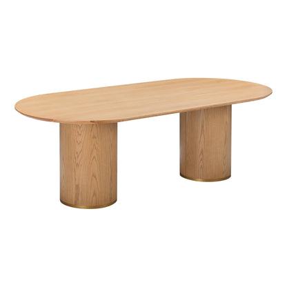 Brandy 95" Natural Ash Wood Oval Dining Table - Default Title - Image 2