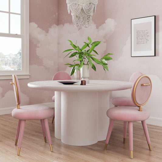 Elika 59" Faux Plaster Indoor / Outdoor Round Dining Table - Image 2