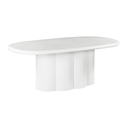 Elika 80" Faux Plaster Indoor / Outdoor Oval Dining Table - Image 1