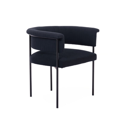 Taylor Performance Linen Dining Chair - Black - Image 1