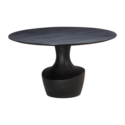 Gevra 54" Black Acacia & Faux Plaster Round Dining Table - Default Title - Image 2
