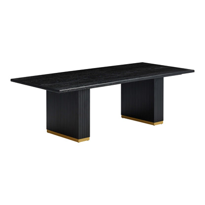 Chelsea 96" Oak Wood Rectangular Dining Table - Black - Image 1