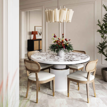 Cosette Performance Linen Dining Chair - Cream - Image 1