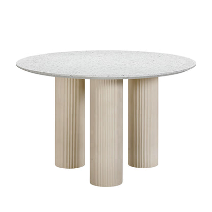 Parcino 47" Faux Terrazzo Concrete Indoor/Outdoor Round Dining Table - Default Title - Image 2