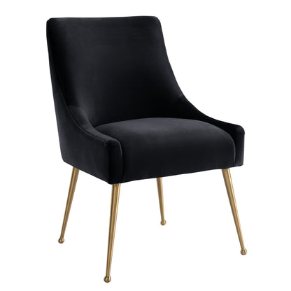 Beatrix Performance Velvet Dining Chair - Black - Image 1
