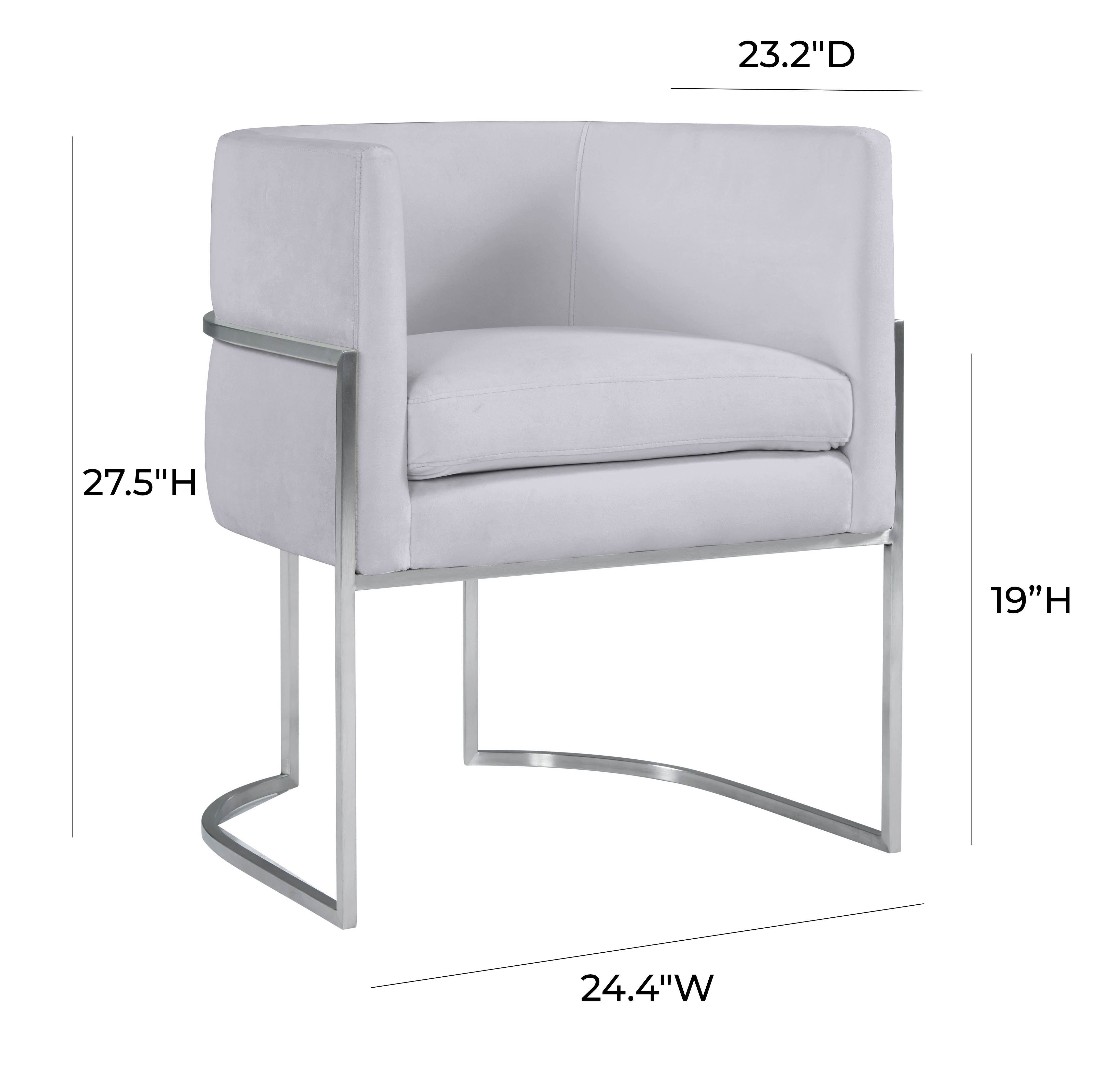 Giselle Velvet Dining Chair with Silver Base by Inspire Me Home