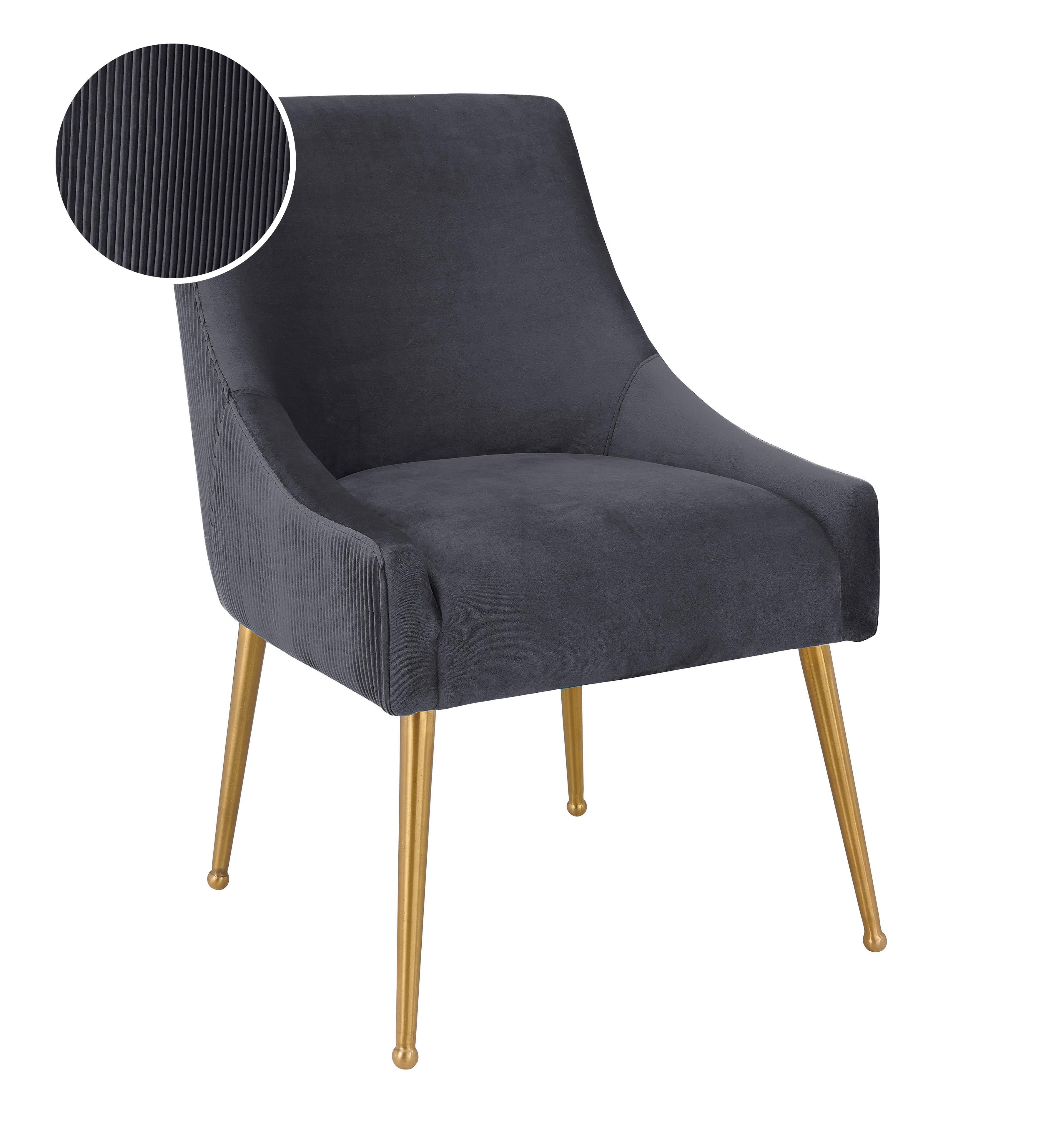 Charcoal velvet dining discount chair