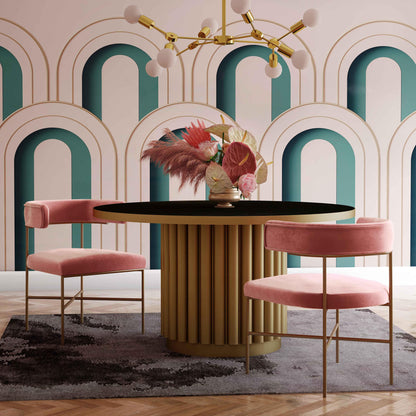 Kim Performance Velvet Dining Chair - Blush - Image 1