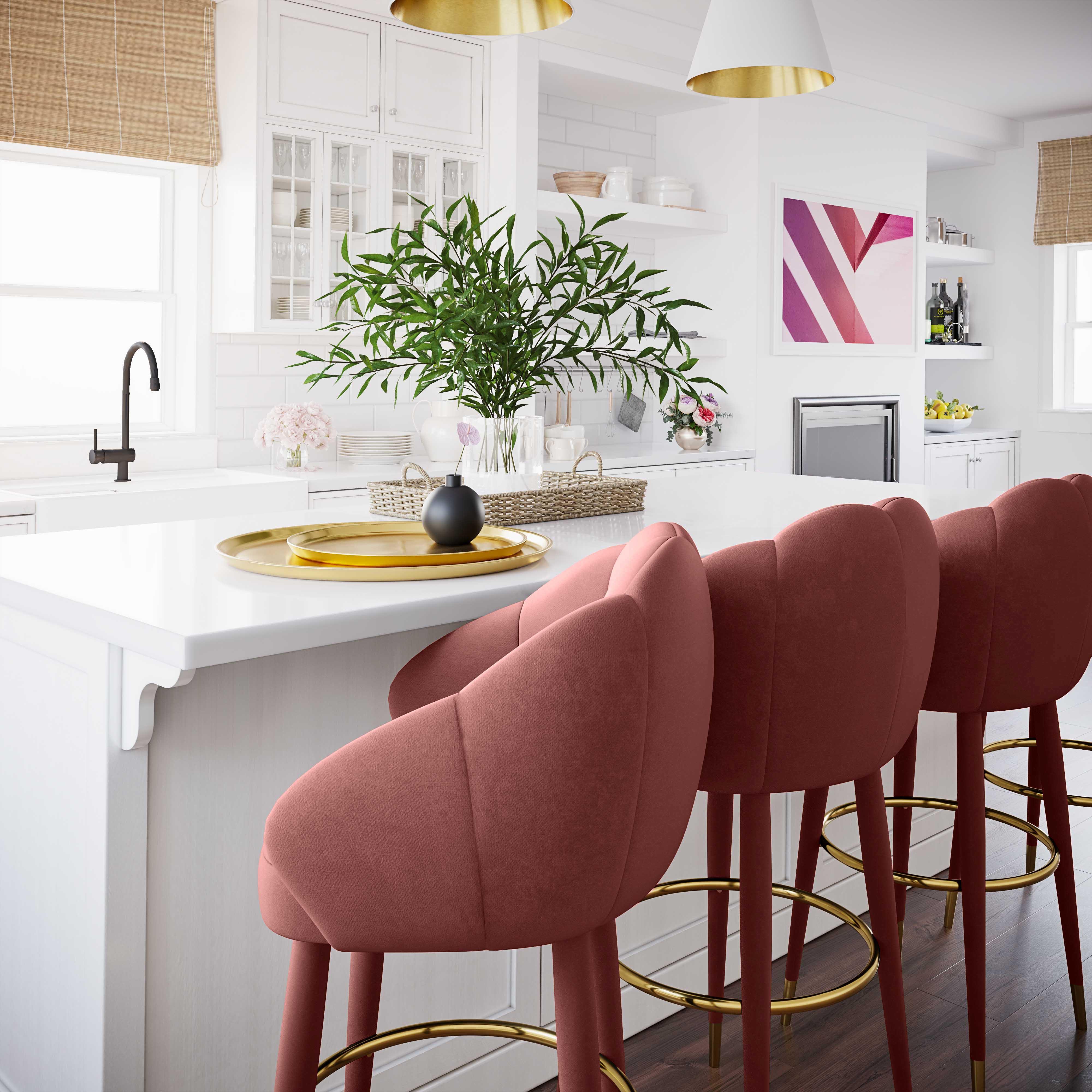 Pink counter online stools