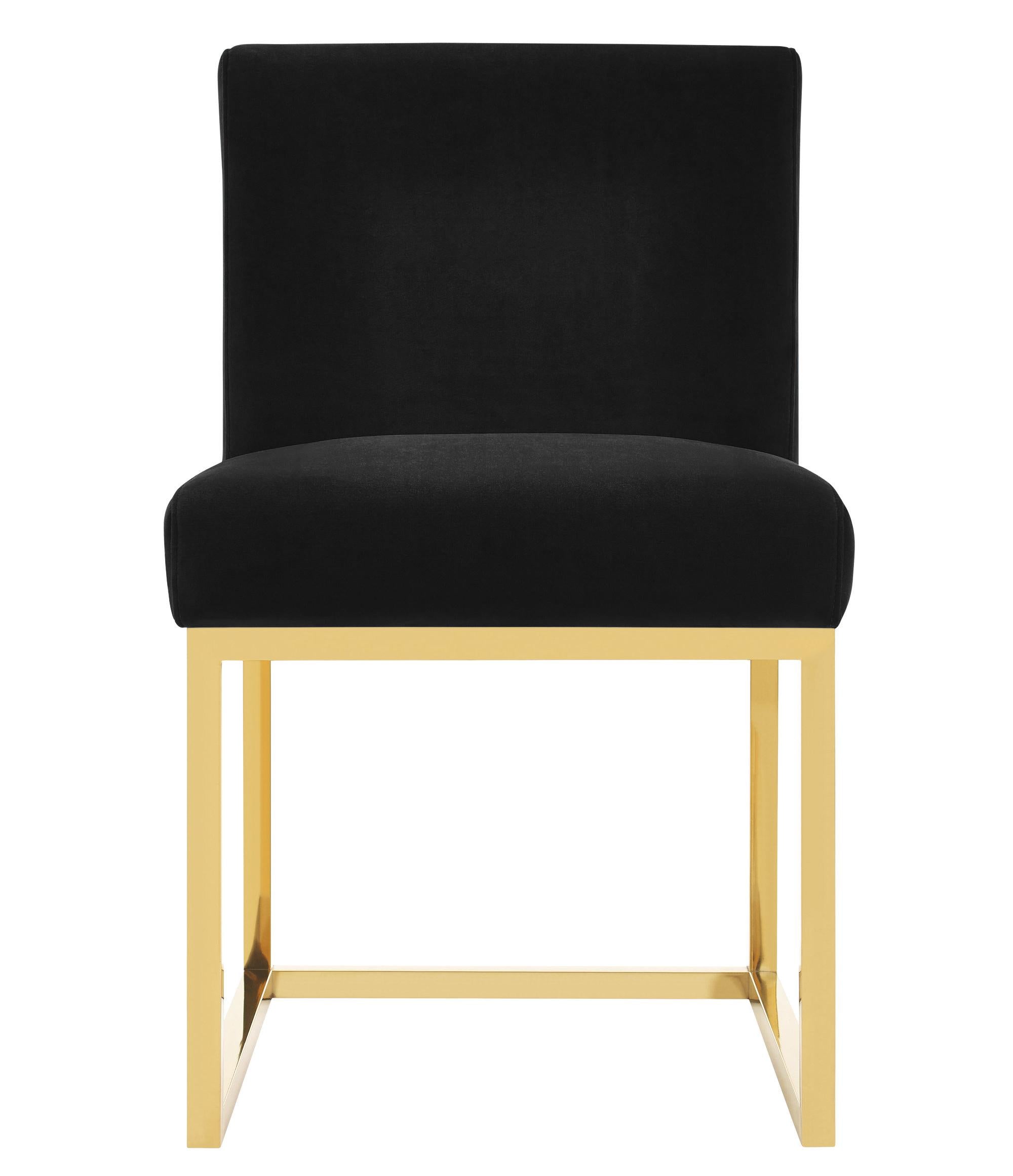 Velvet chair 2024 with black legs