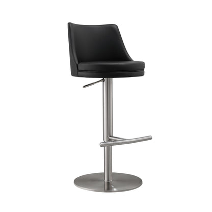Reagan Performance Vegan Leather Adjustable Stool - Black - Image 1