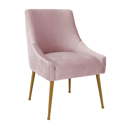 Beatrix Pleated Performance Velvet Dining Chair - Mauve - Image 1