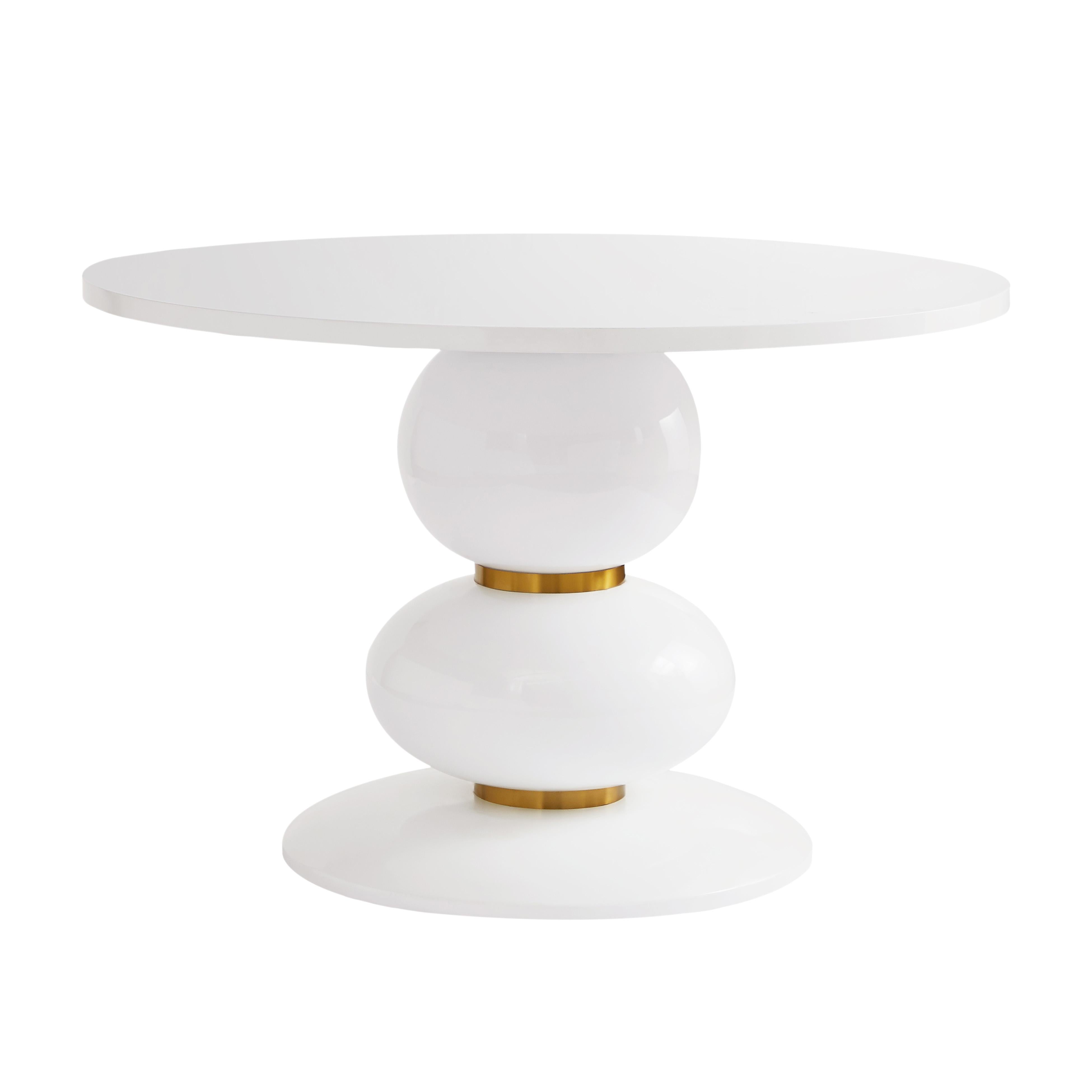 White lacquer deals round dining table