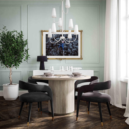 Lucia Performance Velvet Dining Chair - Black - Image 1