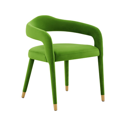 Lucia Performance Velvet Dining Chair - Green - Image 1