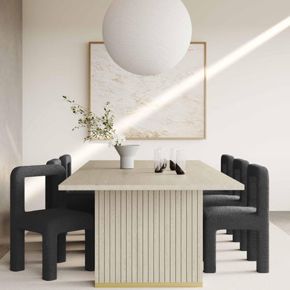 Hazel Performance Boucle Dining Chair - Black - Image 1