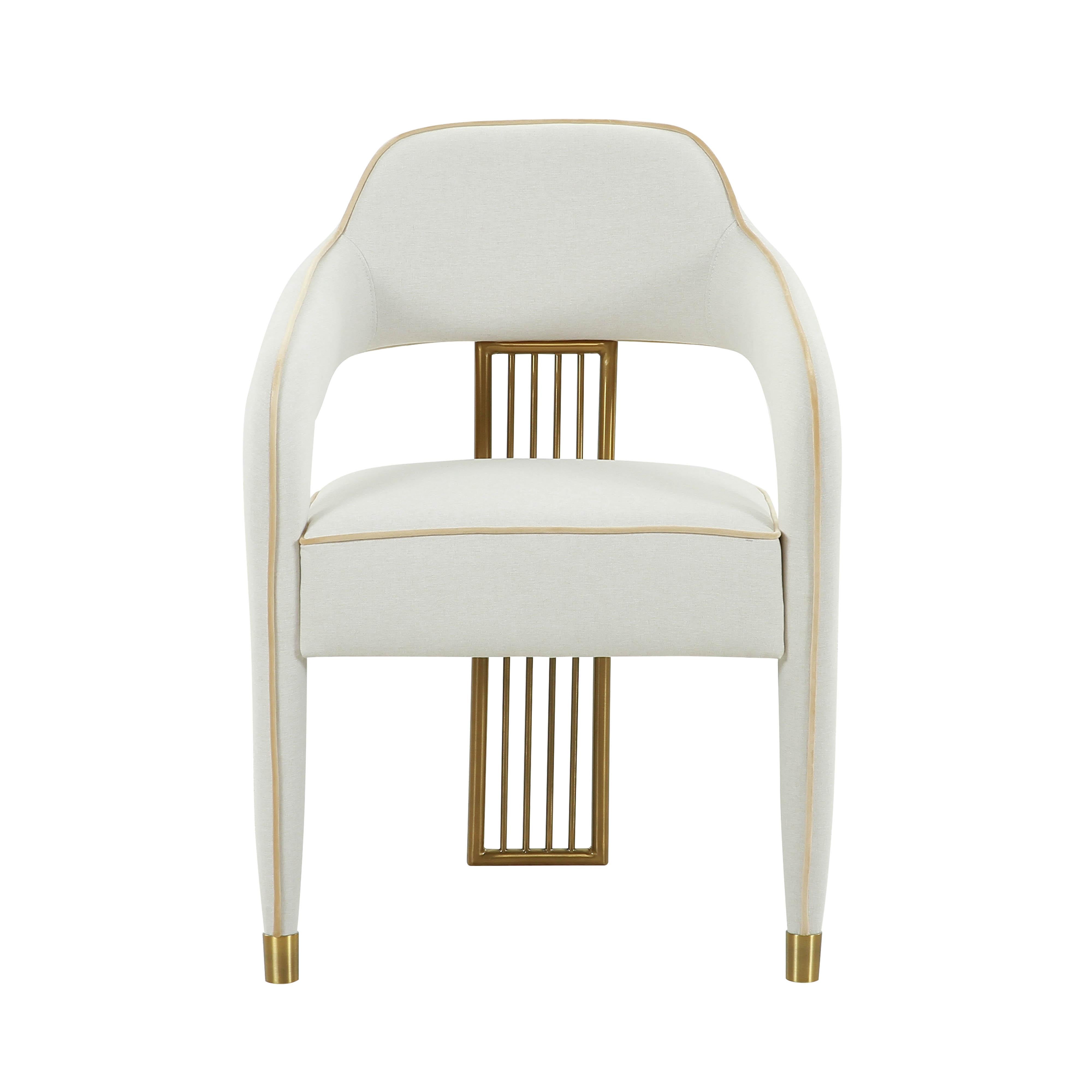 Cream linen online chair