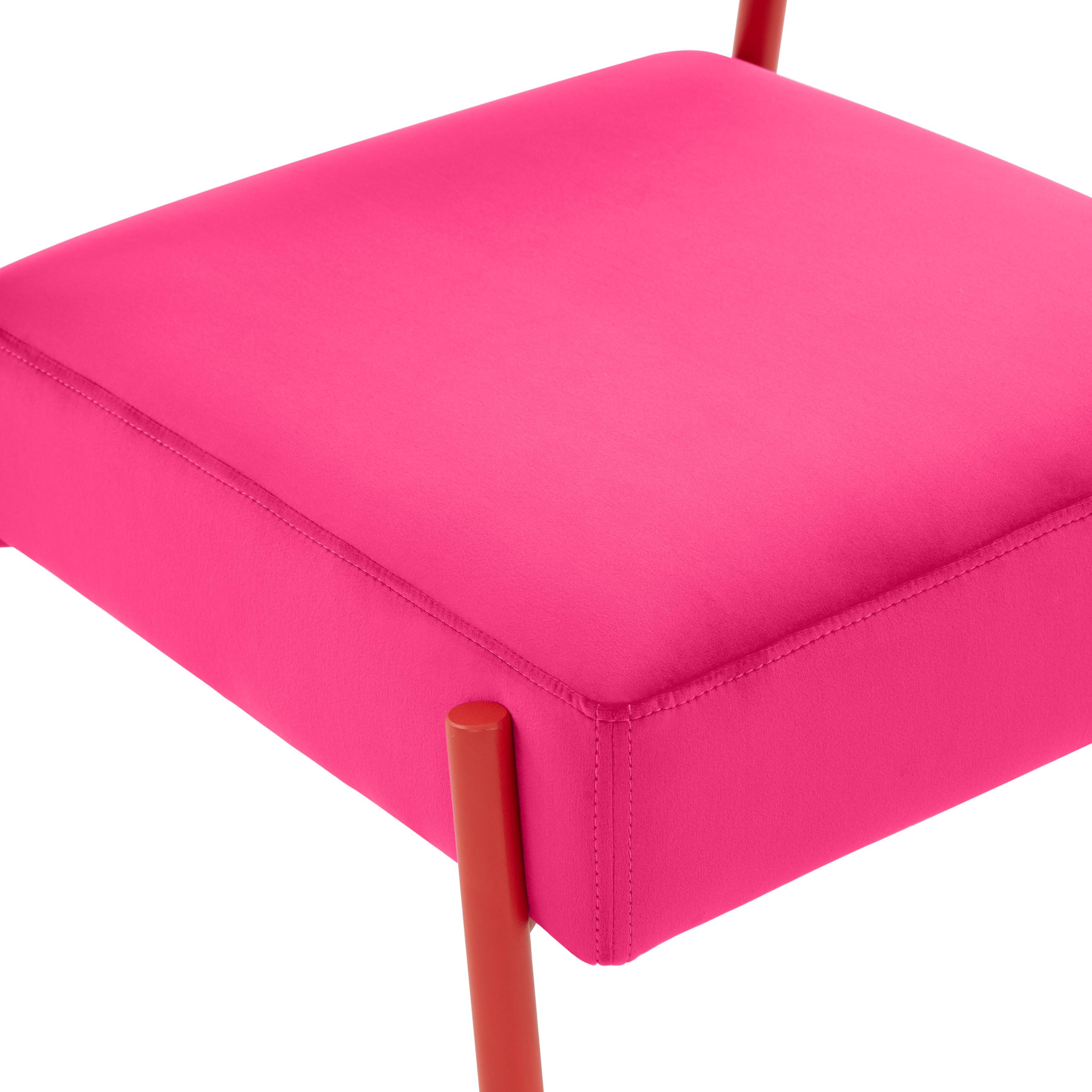 Pink suede dining discount chairs