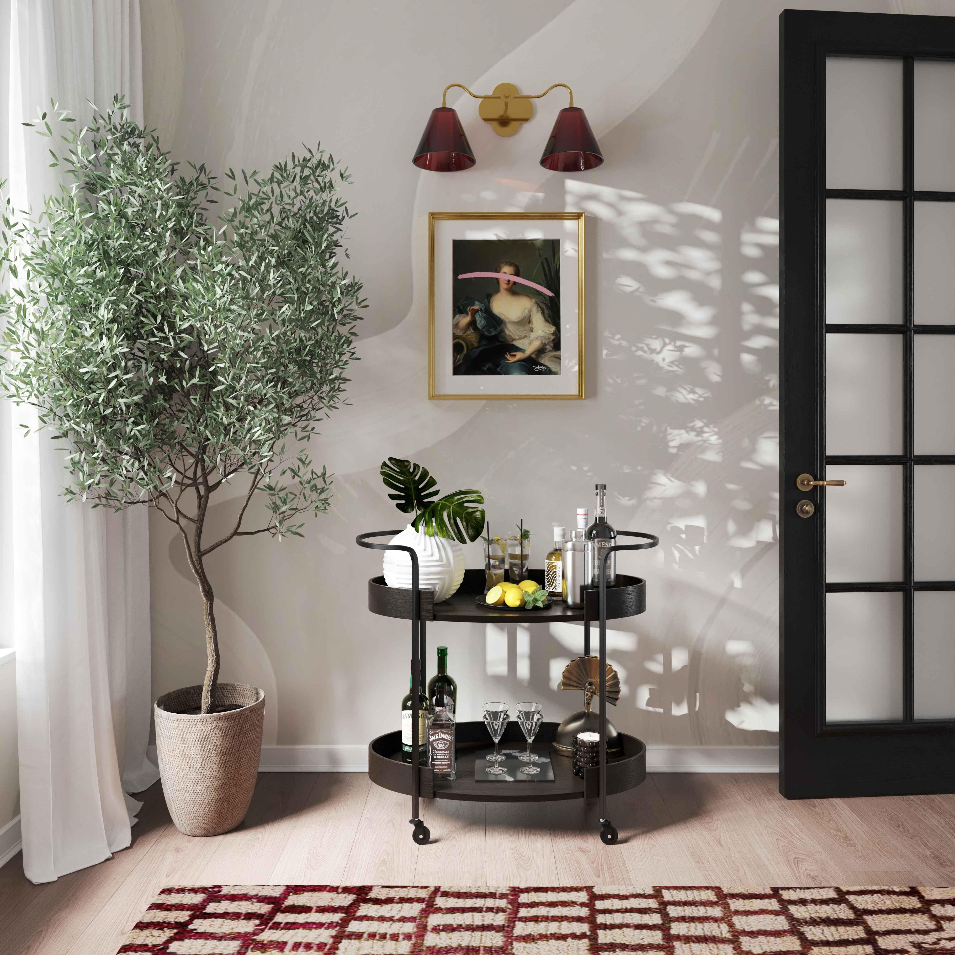 Cyril Black Bar Cart | TOV Furniture