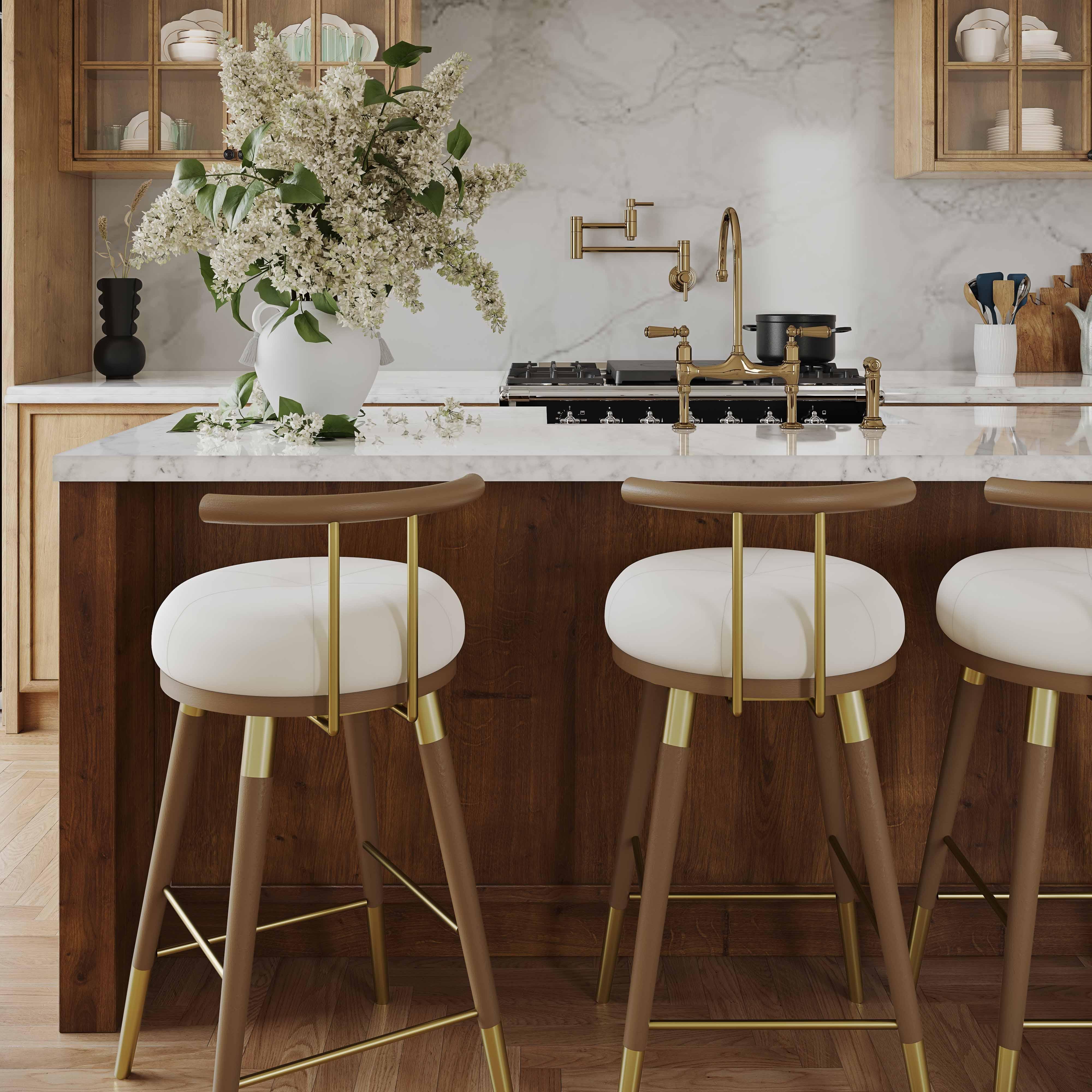 White and gold online counter stools