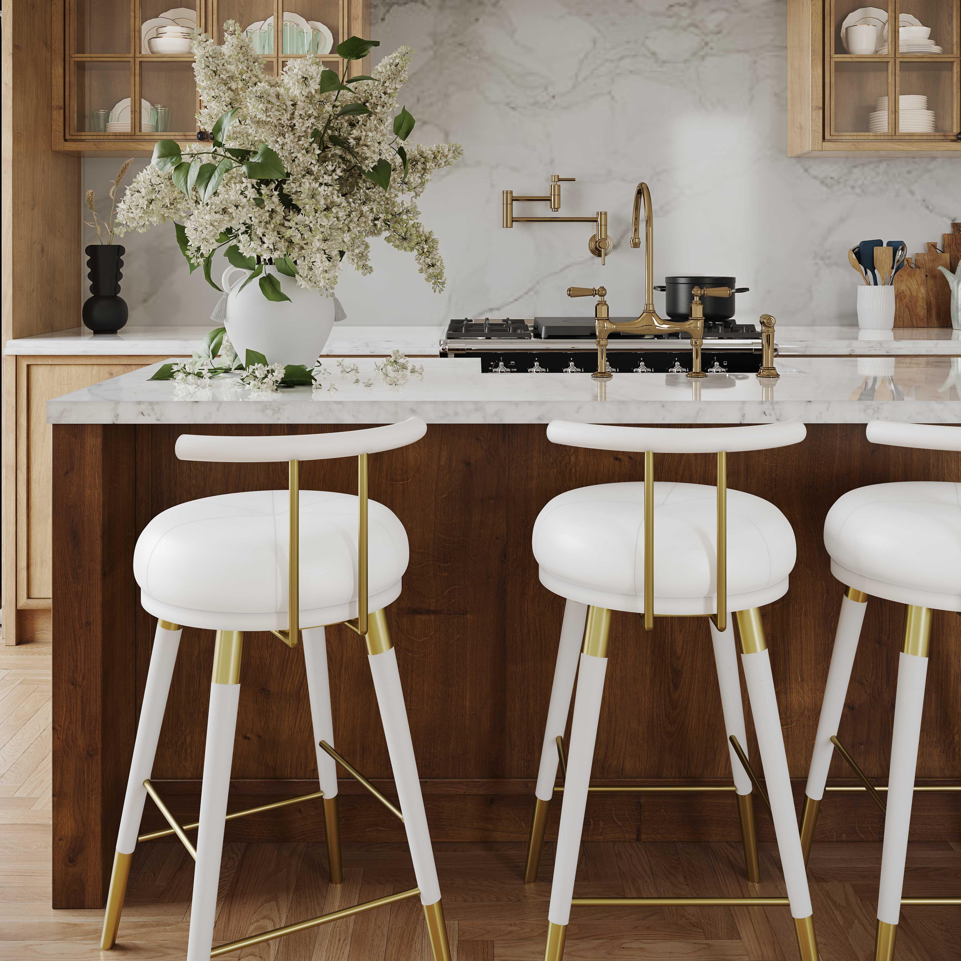 White and gold stools hot sale