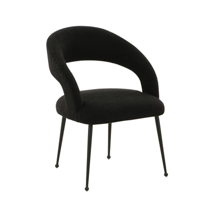 Rocco Performance Boucle Dining Chair - Black - Image 1