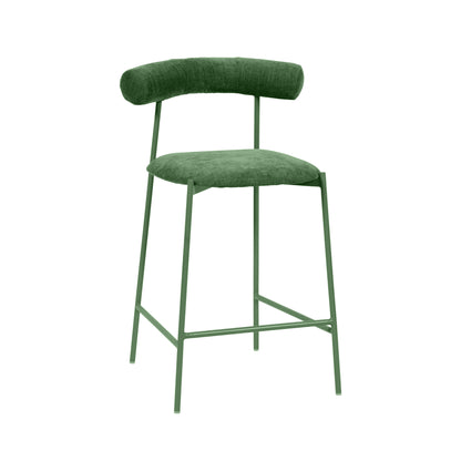 Liliana Performance Velvet Stool - Forest Green / Counter Height - Image 1
