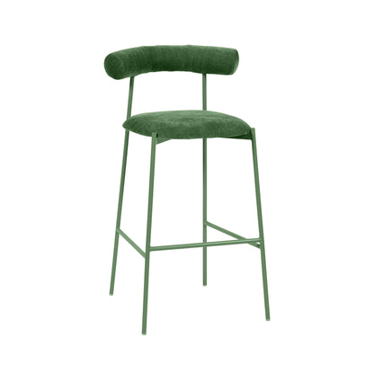 Liliana Performance Velvet Stool - Forest Green / Bar Height - Image 1