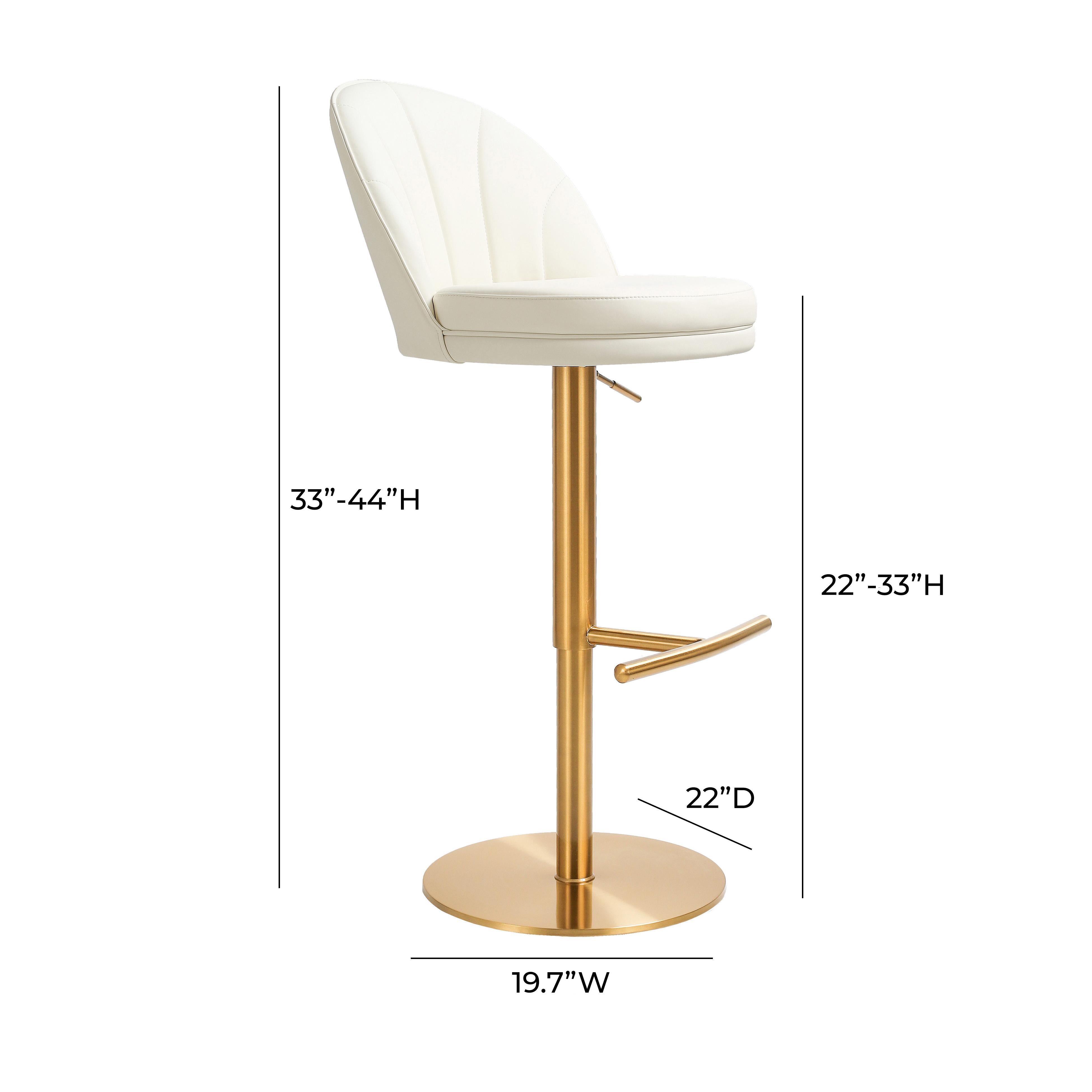 Venus Cream and Gold Adjustable Swivel Stool