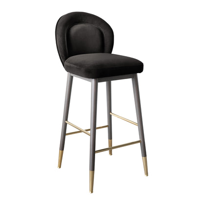 Hailey Performance Velvet Stool - Charcoal / Counter Height - Image 1