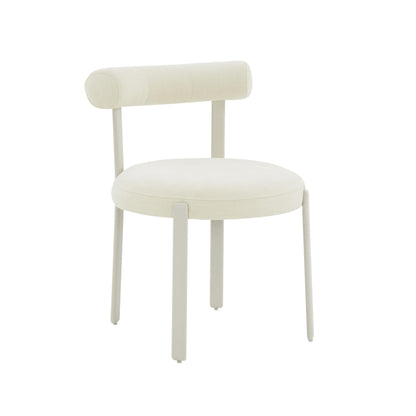 Margaret Performance Chenille Bolster Back Dining Chair - Cream - Image 1