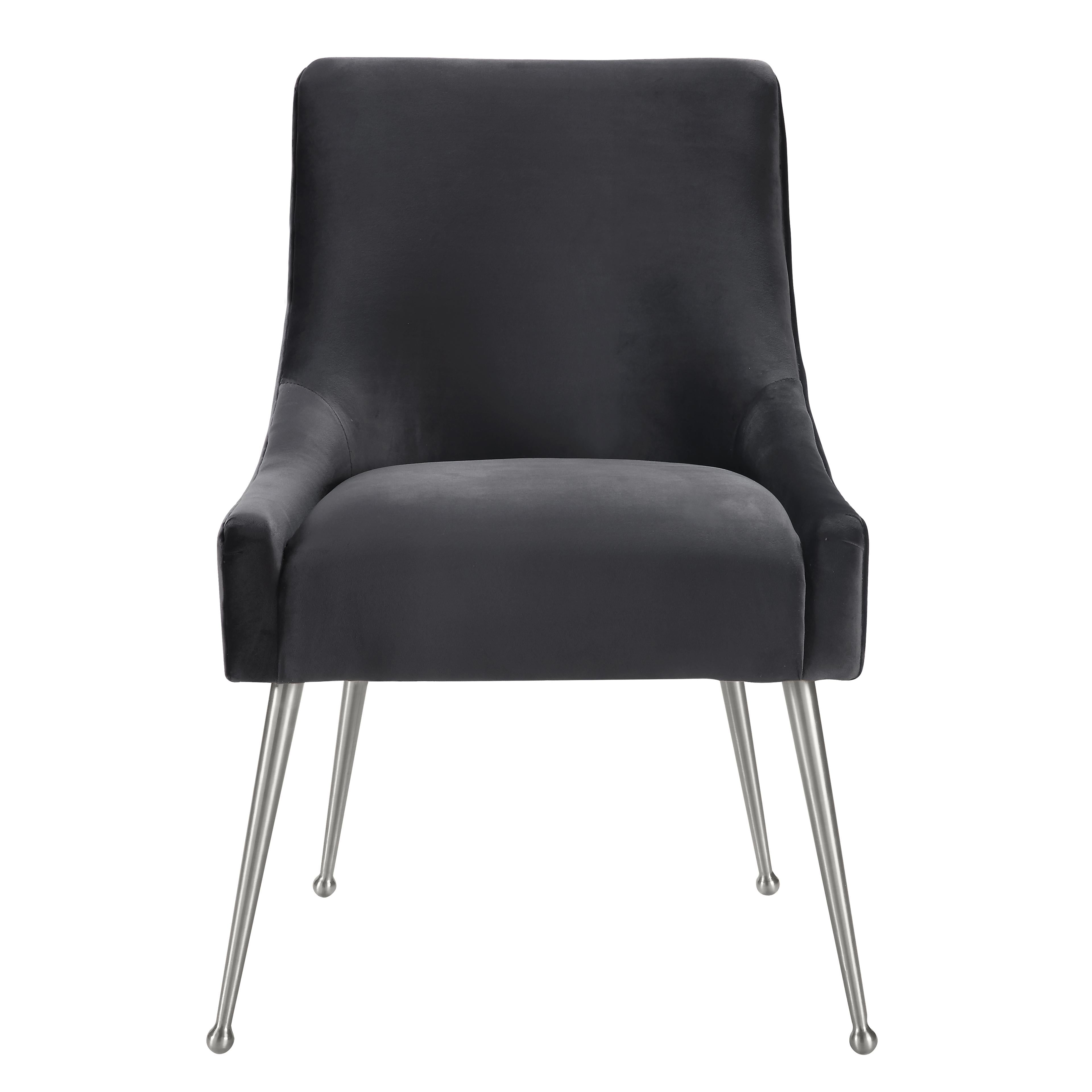 Black chair best sale with silver legs